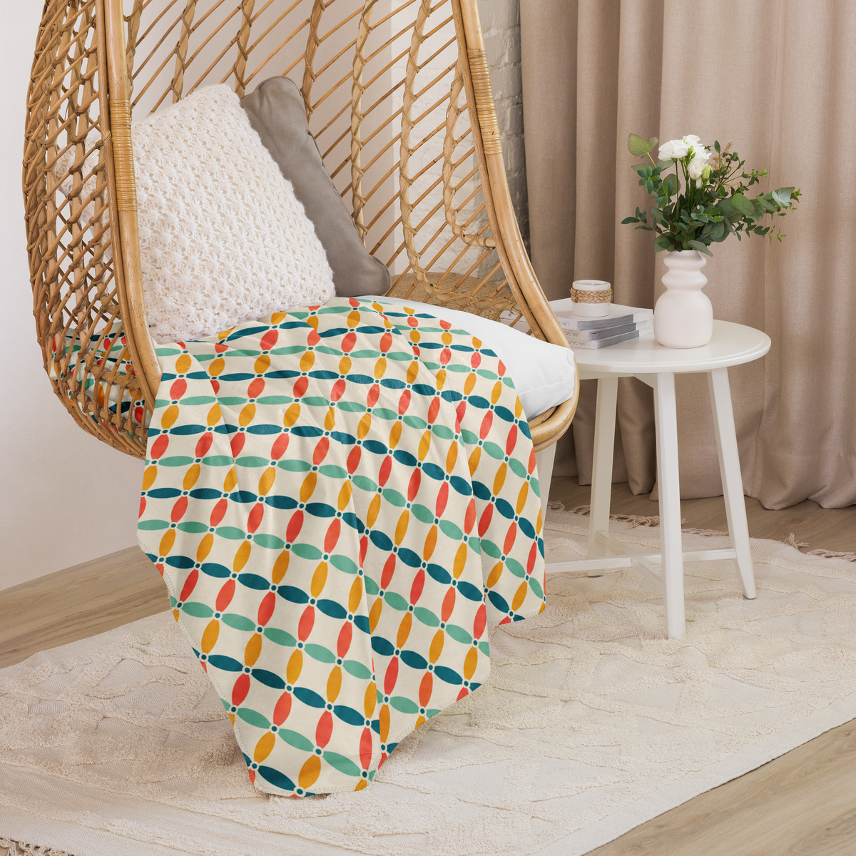Batik Kawung Sherpa Blanket