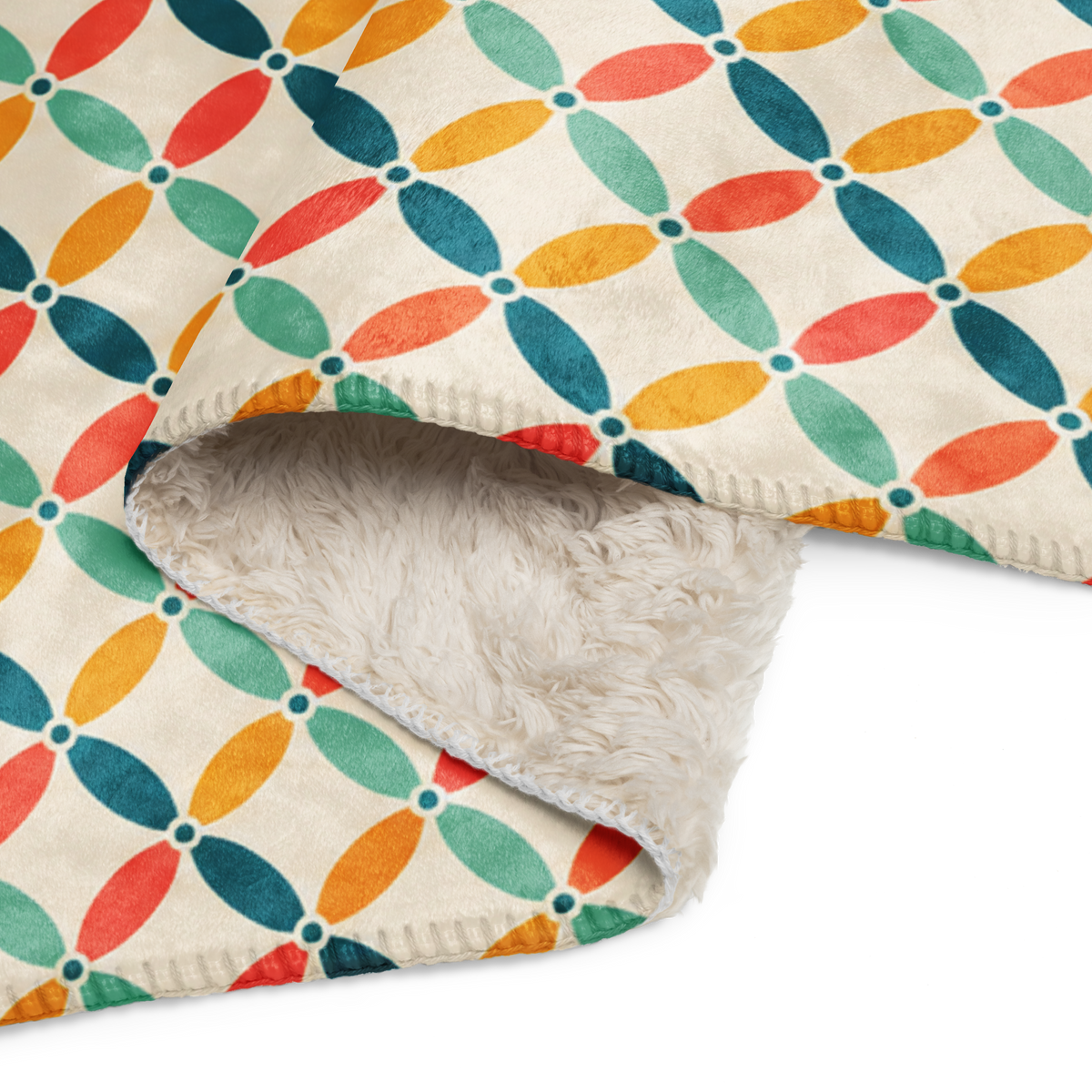 Batik Kawung Sherpa Blanket